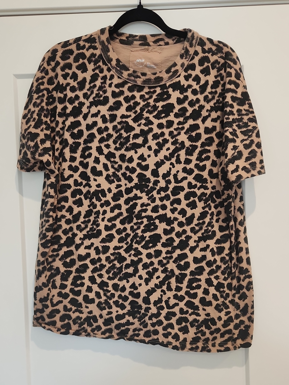 Aerie Leopard Print Short Sleeve Tee - Beige/Black